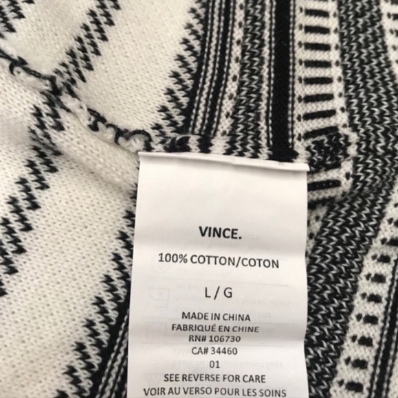 Vince large open front long striped cardigan sweater short sleeve boho chic - Picture 7 of 9